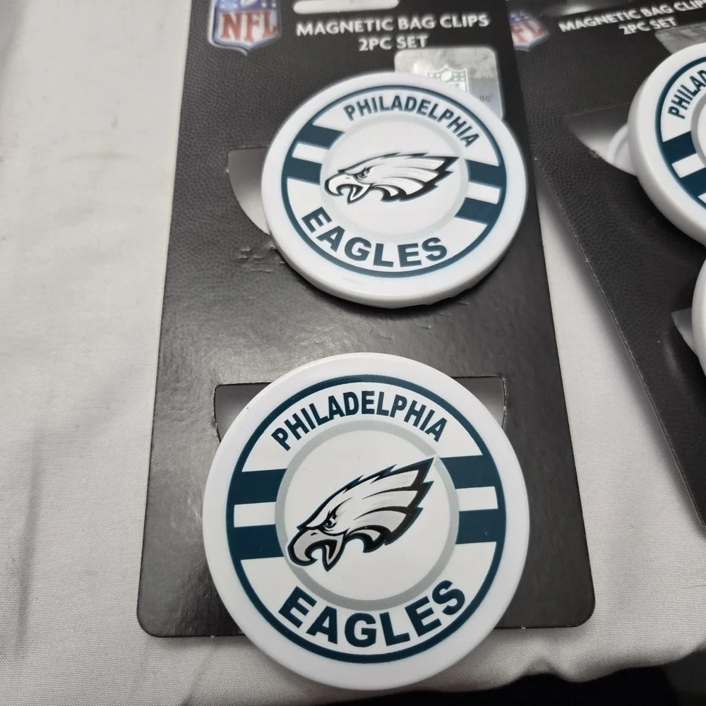 Set Of 8 Philadelphia Eagles Magnetic Bag‎ Chip Clips NFL Go Birds Iggles Green